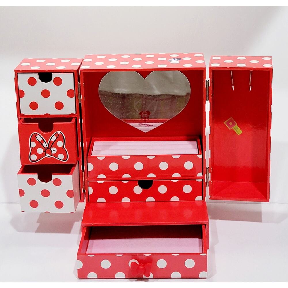 Tokyo Disney Resort Minnie Polka Dot Jewelry Box EUC